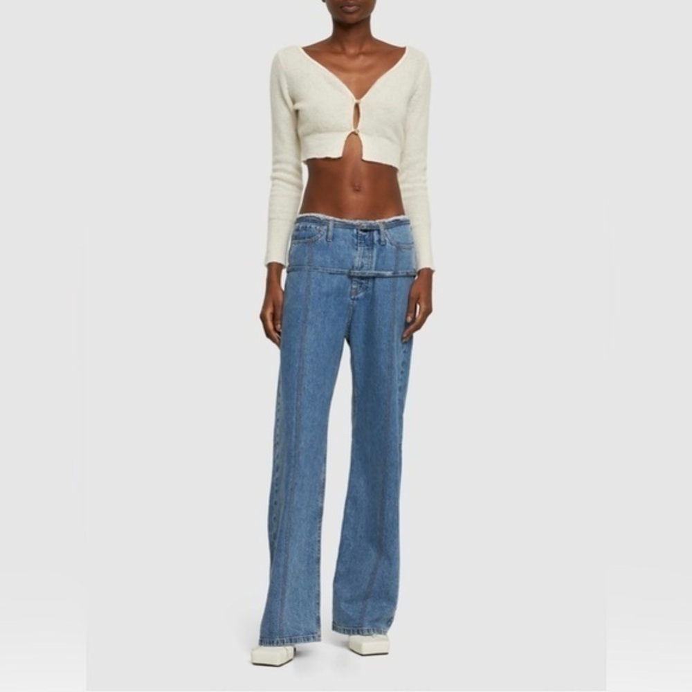 Jacquemus Le Cardigan Alzou Mohair Blend Cream Size 36 — Cropped Designer Knit